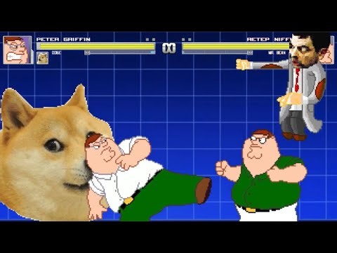 [M.U.G.E.N Battle #4] Peter Griffin & Doge VS Retep Niffirg & Mr. Bean