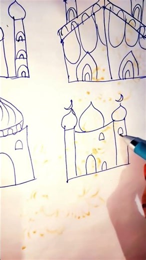 🥰🥀🕌Beautiful easy masjid drawing🕌🕋💕 |#shorts #new #mosque #simpledrawing #youtube
