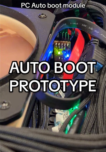 Demonstration of the PC auto boot module prototype. It simply plugs into the front panel header and automatically starts or restarts the PC in case of power loss or accidental shutdown.