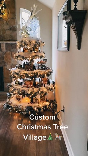 Easy DIY Christmas Village Display Tree Plans