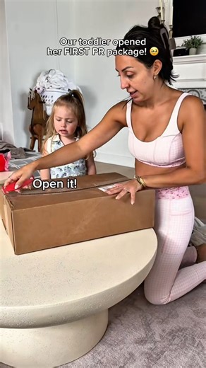 I fear she will now think every package is for her 😂 #toddlermom #pr #girlmom #momlife