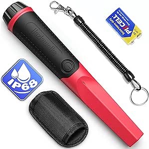 Metal Detector Pinpointer, IP68 Fully Waterproof Handheld Metal Detectors Wand with 3.5” Detection Depth, 360°Search Hand Held Metal Detector Pin Pointer Accessories for Adults & Kids