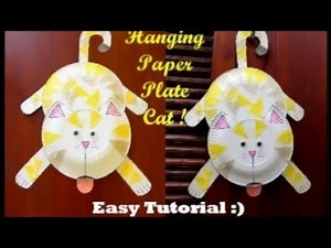DIY Hanging Paper Plate Cat !! Paper Plate Cat Making ~~ Easy Tutorial / Instructions