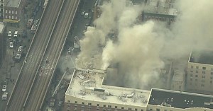 Explosion and buildings collapse in New York City
