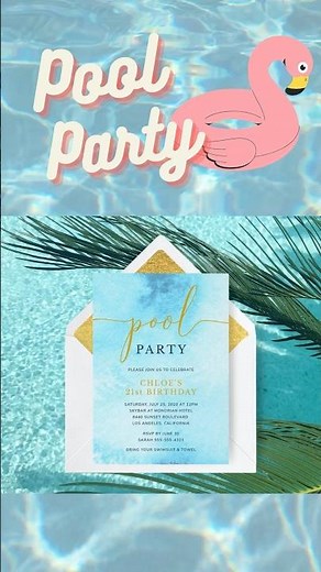 Summer party invites ☀️ From pool party to beach party 🏝️ #summerparty #poolparty #beachparty #surf