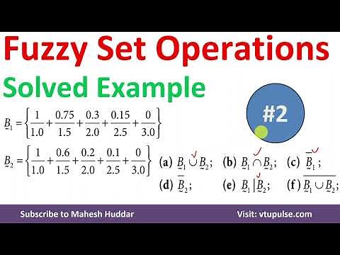 8. Fuzzy Sets Solved Example Union Intersection Complement Difference in Fuzzy Logic Mahesh Huddar