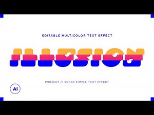 Multicolor Text Effect | Adobe Illustrator