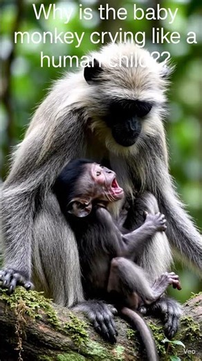 The baby monkey's cry ! Evolution theory restarts !!!🫢🤫🤔#ytshorts