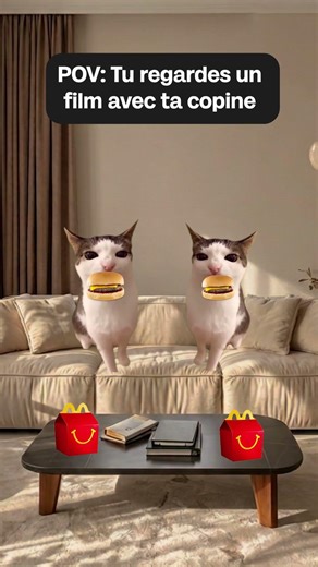 POV : Tu regardes un film avec ta copine #chat #cats #humour #fun #catmemes