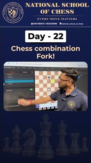 Day 22 | Chess Fork Explained ♟️ | Powerful Tactical Move | Learn Chess in Kannada
