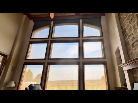 Motorized Solar Shades with Custom Wood Cornice from Budget Blinds