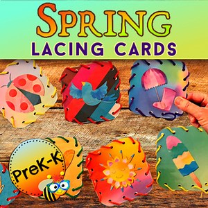 Spring Fine Motor Lacing Cards