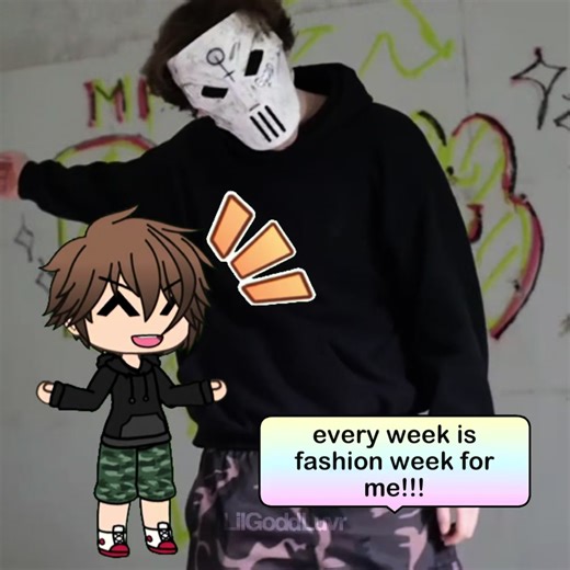 fashion week 🫰 there wasn’t a mask that was close enough to his on gacha life but he said he had blue eyes once in the discord so i just didn’t add a mask #lilgodd #lilgoddedit #gacha #fyp #gachaedit @Lil Godd