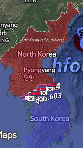 North Korea Vs South Korea no allies Using Google maps might not be accurate #geoint #googlemaps