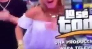 TV host suffers wardrobe malfunction during live show