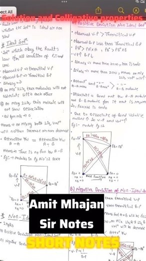 Solution and colligative properties|Amit Mhajan sir notes pdf link 🖇️ in bio #neet2026 #shortnotes