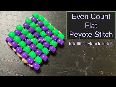 Even Count Flat Peyote Stitch | Beading for Beginners | Peyote Stitch Bead Art | Basic Bead Stitches