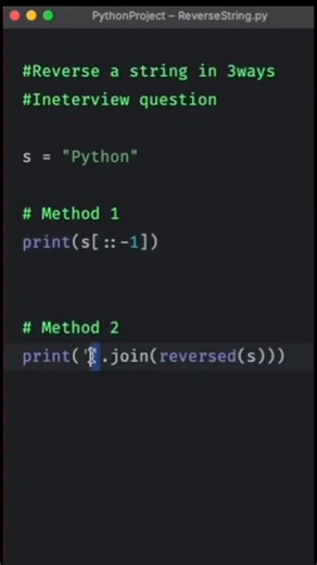 Must Interview question | reversing string #python #pythonprogramming #coding