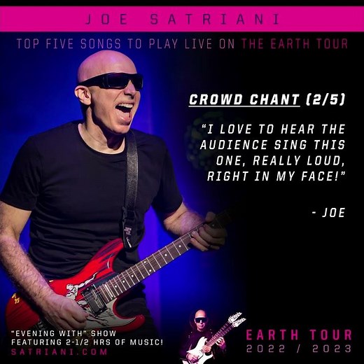 Joe Satriani's Top 5 Songs To Perform Live - Earth Tour 2022