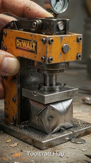 Mini Hydraulic Press Crushing Metal Cube | Satisfying Destruction #shorts