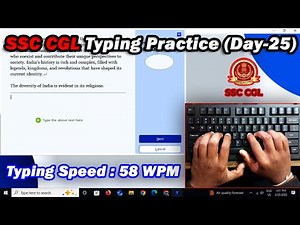 SSC CGL Typing Practice Day- 25 | 58 WPM with 100% Accuracy #typingmaster #raushantypingmaster