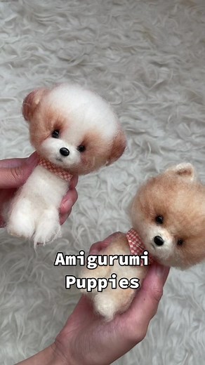 How to Crochet Amigurumi Puppies with Fluffy Yarn | Tutorial