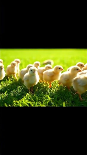 Fluffy Baby Chicks Walking on Grass