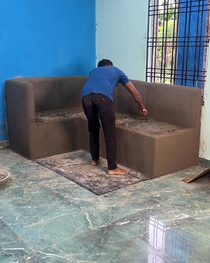 Corner Comfort _ DIY Sofa Making with Cement #cement #hacks #idea | Deep's CRAFT
