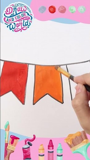 How to Draw and Color a Birthday Party 🎉| Easy tutorial for kids! #shorts