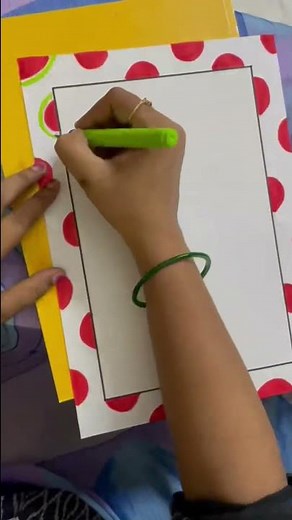 Watermelon front page design, paper border design,#shorts #projectfiledecoration #border_design