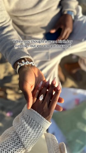 Black Bride Magazine on Instagram: "Love this! Engaged on your Birthday! Engaged for my birthday 💍 #happybirthday #engagement 33 is starting off with a banggerrrrr 🫶🏾🤍 I haven’t stopped smiling. My heart is so full. Love you ♾️ @vheb_official Ring @artemer Romantic picnic @dolcevitamakers #engagedlife #engaged #thirties #relationshipgoals #blacklove #couplegoals #happybirthdaytome🎉 #birthdaygirl #godsplan #blackbride1998"