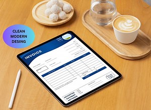 Editable Invoice Template PDF Fillable, Professional Invoice Form, Small Business Printable, Instant Download - Etsy Australia