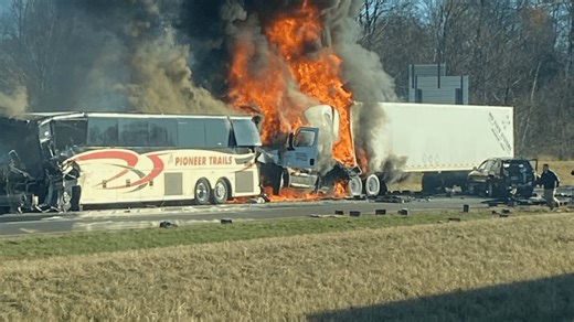 New details released in Ohio school bus crash that killed six people including three students; No clear evidence semi driver used emergency brakes, was cited before for speeding