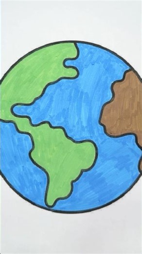 How to draw Earth Planet Drawing for kids #shortvideo #drawing #colors #art #planet #shots #shorts