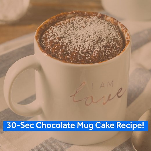 🎂 You're going to LOVE this delicious Chocolate Mug Cake! It takes just 30 seconds, and is wonderfully HEALTHY! ❤😋 Get your Cacao Bliss now 👉 smarturl.it/cacaobliss | Danette May