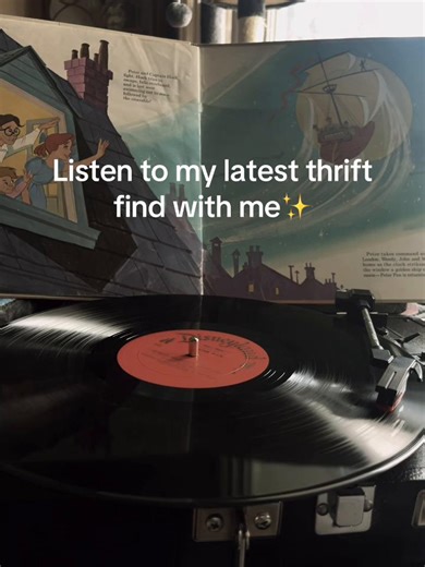 My latest thrift find! Listen with me 🤍 #peterpan #vintagevinyl #disneyrecords #disneystories #disney