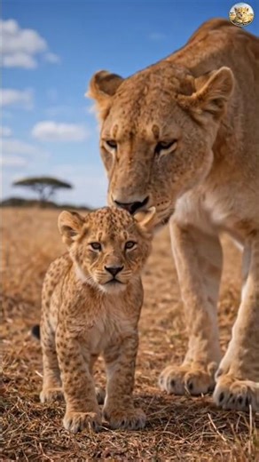 Lion Cub’s First Walk… Mother Watching Every Step 🦁💛