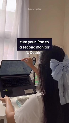 hi friends! happy friday 😌🩵 I just found a remote app to turn my iPad into a second monitor. I can now connect my iPad with my windows laptop for better productivity! 𝗗𝗲𝘀𝗸𝗜𝗻 𝗥𝗲𝗺𝗼𝘁𝗲 𝗗𝗲𝘀𝗸𝘁𝗼𝗽 𝗳𝗲𝗮𝘁𝘂𝗿𝗲𝘀: ☑️ fast, stable, and secure ☑️ low latency ☑️ transfer files seamlessly ☑️ supports Windows, iOS, & Android system #DeskIn #remotedesktop #ipadtips #lifehacks #PCtips #studytips #techgram #ios17