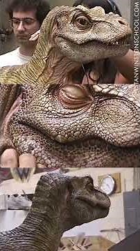 Painting baby T-rexes at Stan Winston Studio for The Lost World: Jurassic Park