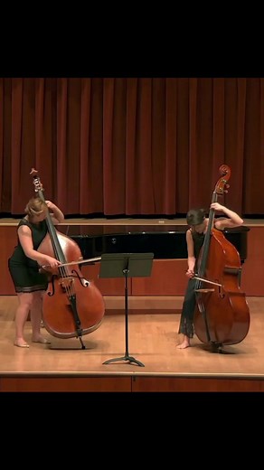 Bottesini: Gran Duetto No. 2 (with Nina DeCesare) Part 1 #doublebass #contrabass #contrabbasso #contrebasse #contrabajo #contrabaixoacustico #contrabaixo #classicalmusic #bassduet #bottesini #bassqueen #uncsa