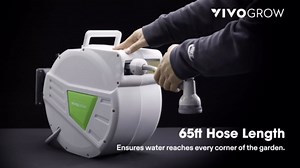 65Ft. Retractable Hose Reel, 1/2 Inch Wall-Mounted Garden Hose Reel with a 9-Function Sprayer Nozzle, 180° Swivel Bracket, Automatic Slow Rewind System and Any Length Lock, Grey