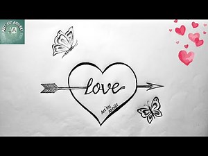 How to draw love heart 💓 // Love Heart Drawing with Butterfly ‪@ArtbyAbhijit‬