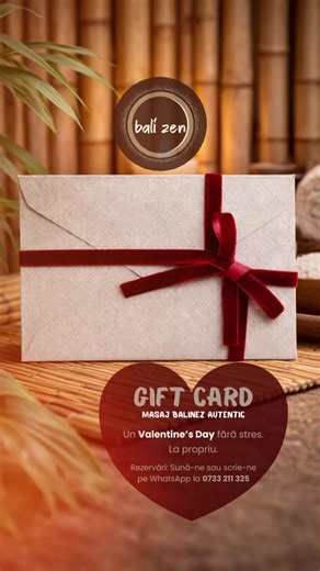 Valentine’s Day fără stres? Se poate. În loc de cadouri „de umplutură”, alege un Gift Card Bali Zen.