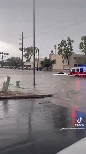2.3K views · 28 reactions | A flash flood warning was in place for parts of Tucson, Arizona, as storms brought heavy rain to the region on June 22. Footage shows a number of vehicles, including a fire truck, on a flooded road. Credit: @Junk_Removal_ via Storyful | WeatherBug | Facebook