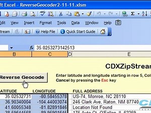 Reverse Geocode Template for Microsoft Excel