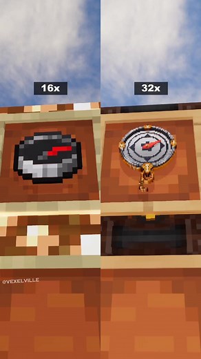 Minecraft 16x vs 32x, which side is better to you? Resource pack is Devorian Steampunk 32x created by @mcdevorian Both sides are using Kappa Shader. #minecraft #minecraftresourcepack #minecraftshaders