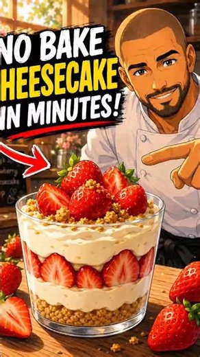 No-Bake Strawberry Cheesecake 🍓