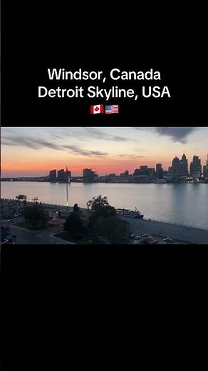 ⏳🌅 Stunning Sunset Clouds Over Detroit River | Timelapse from Windsor, Canada 🇨🇦🇺🇸