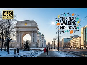 Walking Chisinau : Triumphal Arch, Cathedral Park & Soviet Architecture | 4K UHD