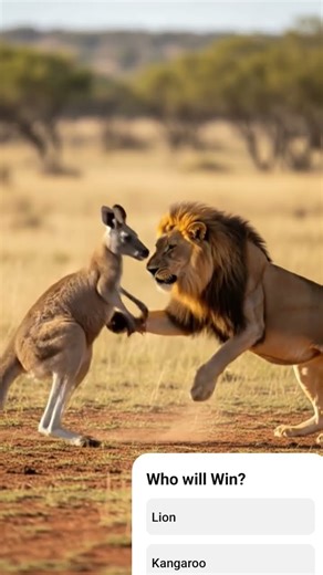 Lio vs Kangaroo-Wild Fight Caught on 📷 #wildlife #viral #animals #youtubeshorts